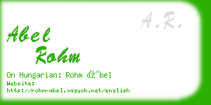 abel rohm business card